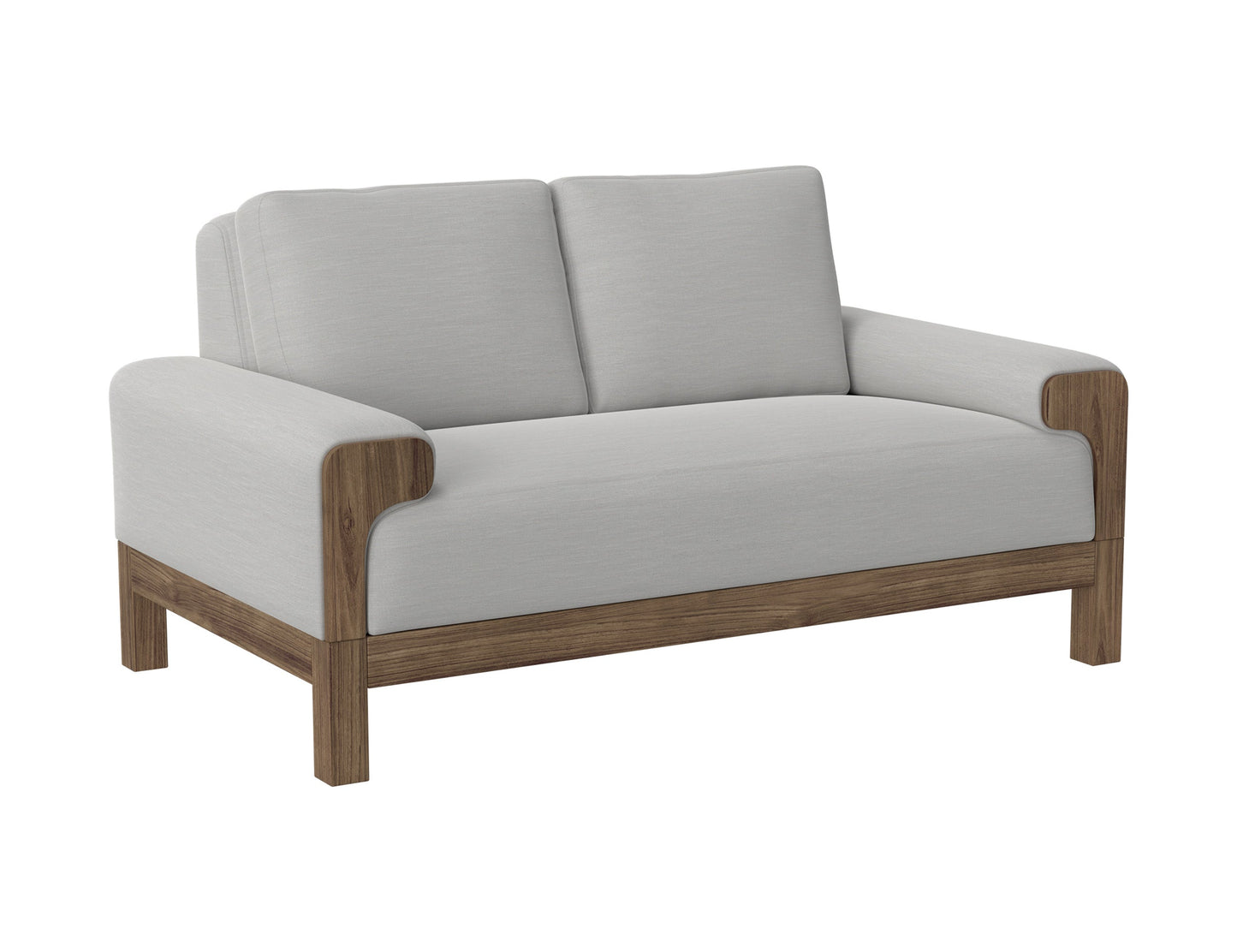 Wooden Frame & Base, Loveseat - Ecru Beige