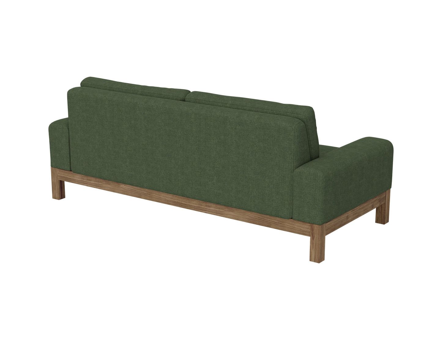 Wooden Frame & Base, Sofa - Olive Green