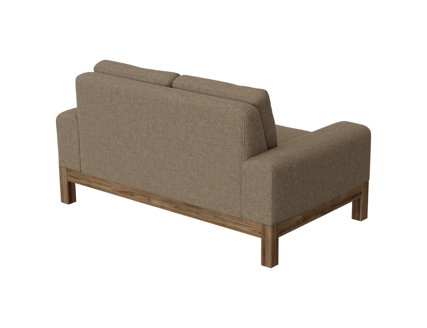 Wooden Frame & Base, Loveseat - Brown Camel