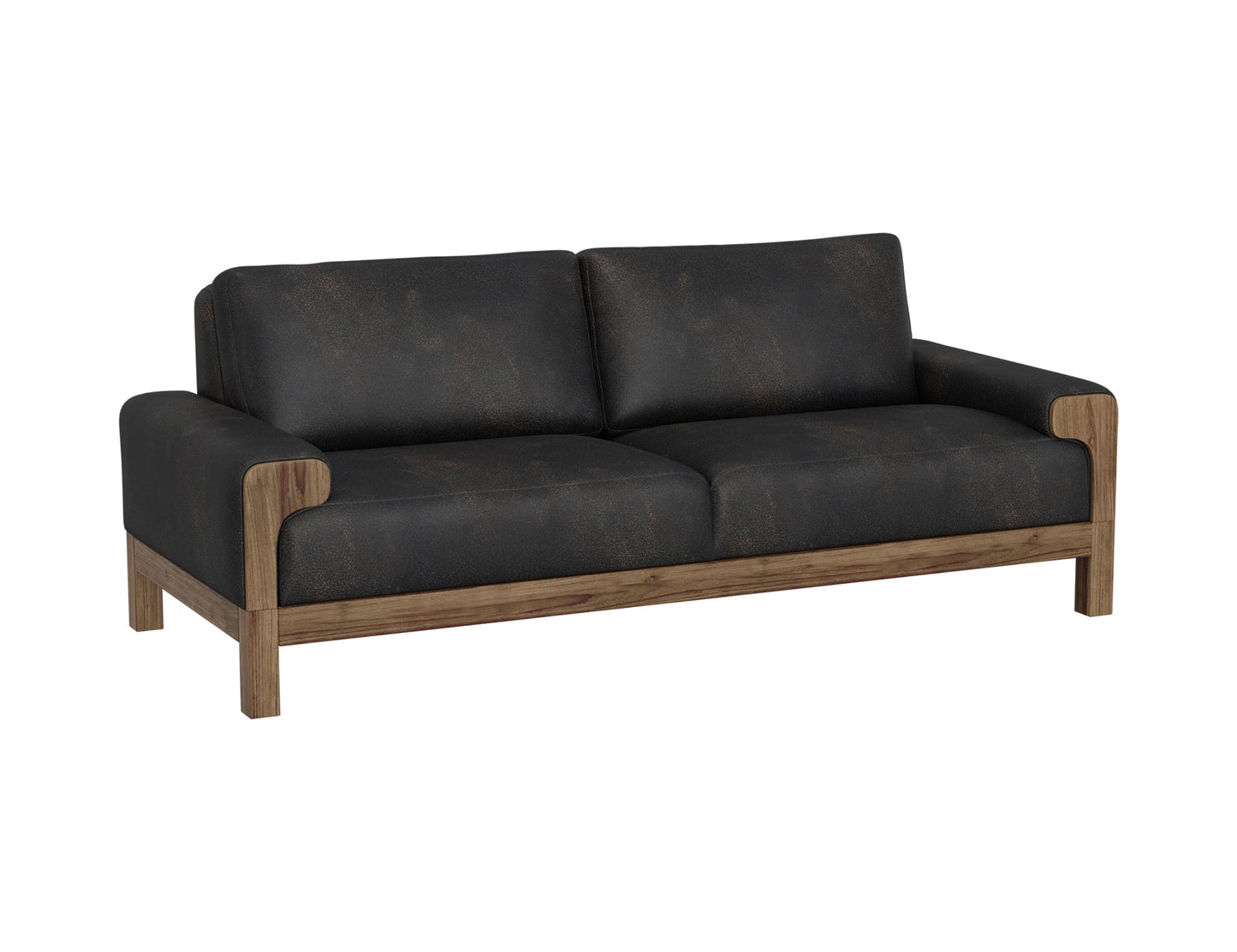 Wooden Frame & Base, Sofa - Licorice Black