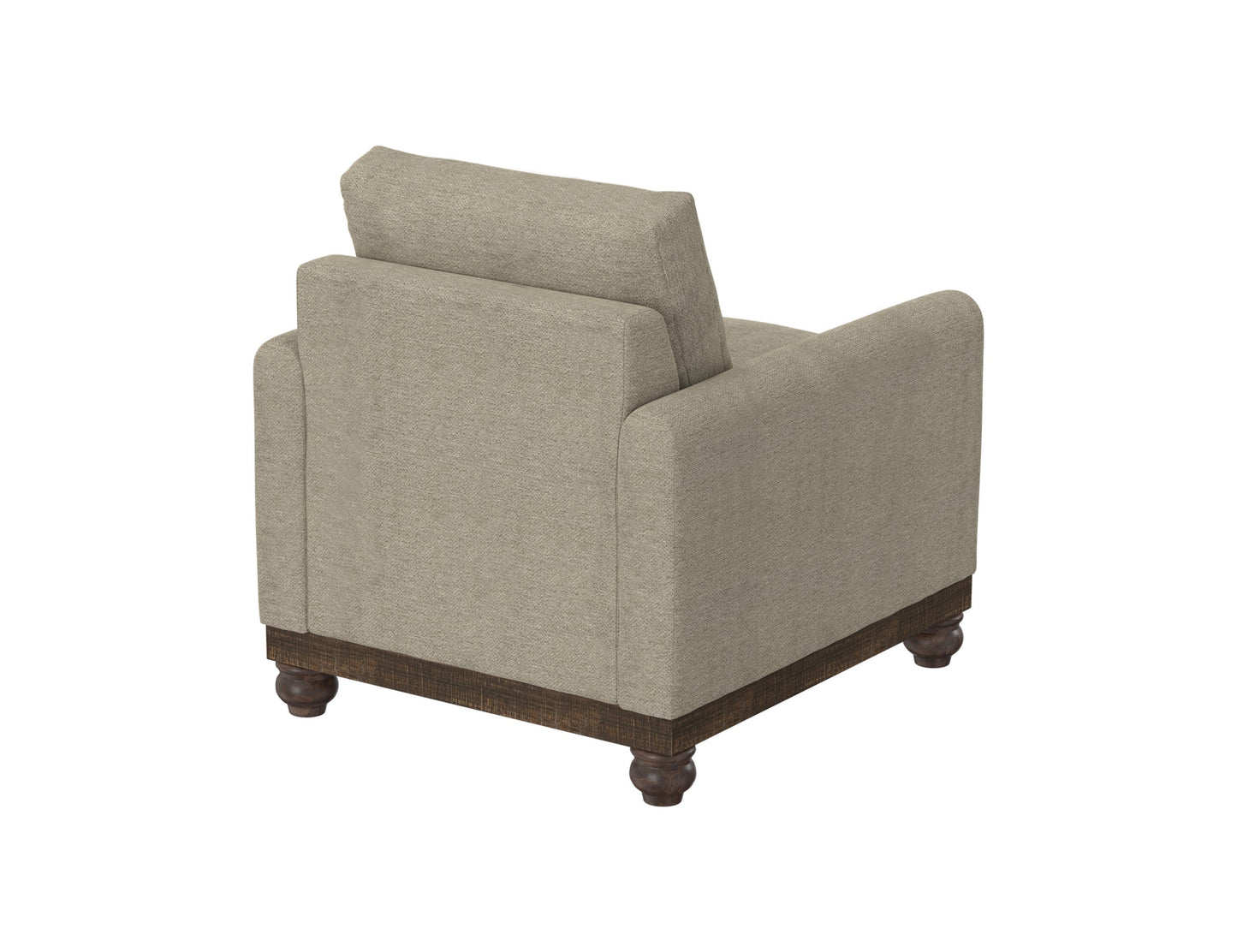 Wooden Frame & Base, Armchair - Almond Gray
