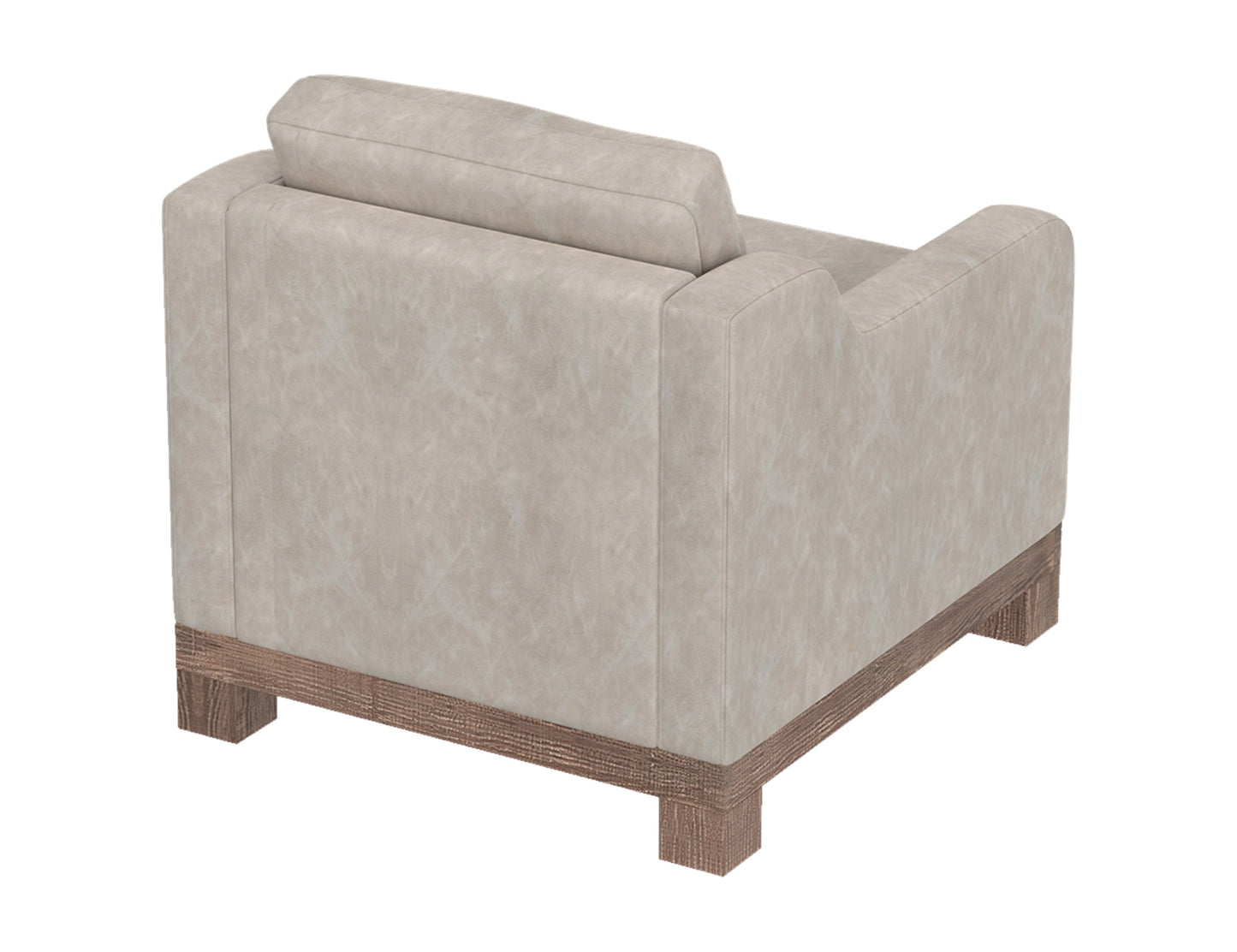 Wooden Frame & Base, Armchair - Ivory