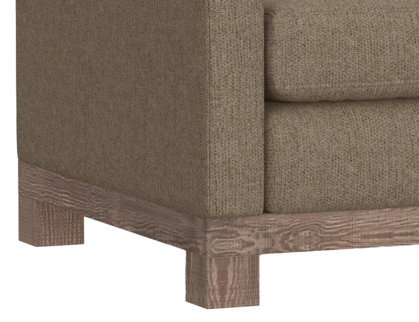 Wooden Frame & Base, Loveseat - Brown Camel