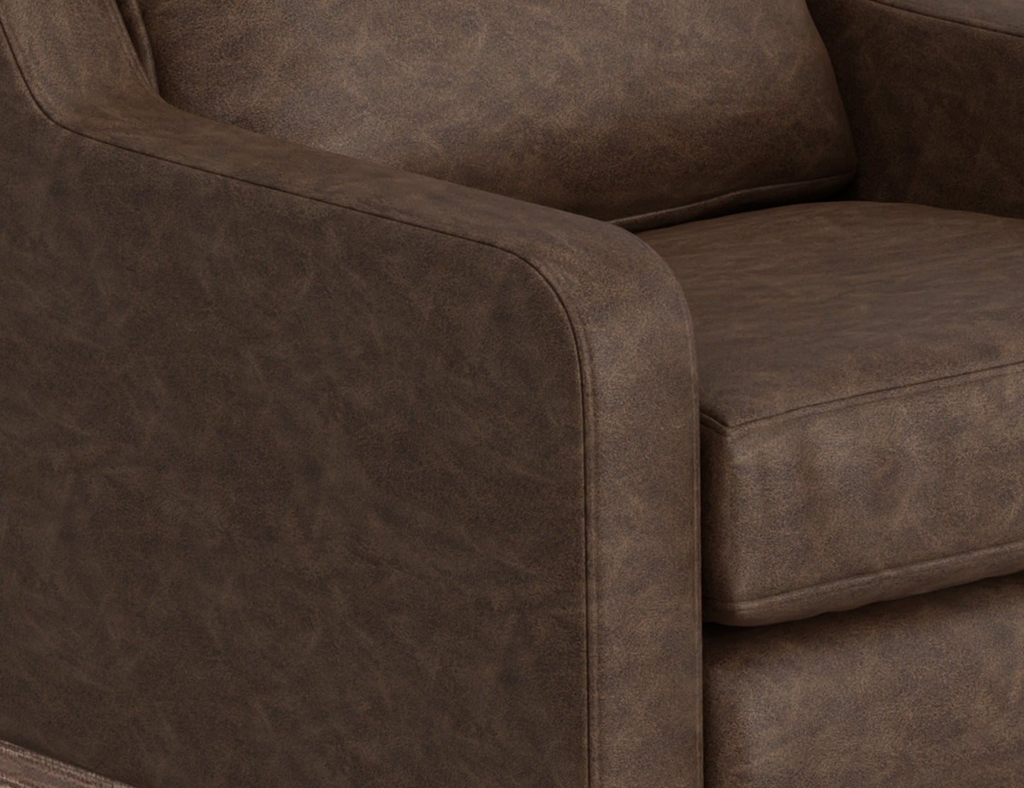 Wooden Frame & Base, Loveseat - Chocolate Brown