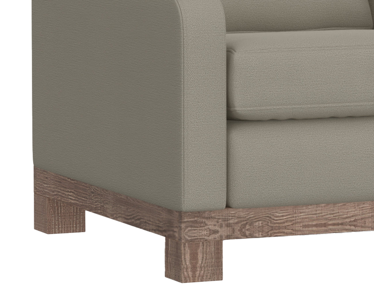 Wooden Frame & Base, Loveseat - Almond Gray