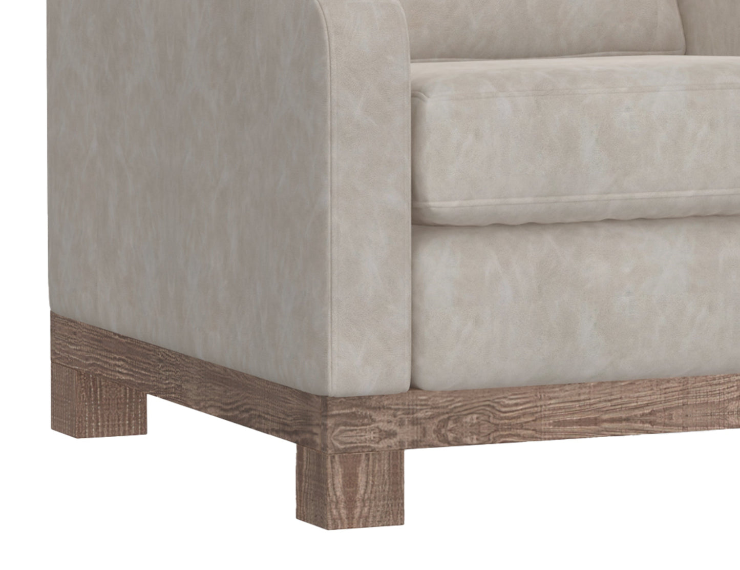 Wooden Frame & Base, Loveseat - Ivory