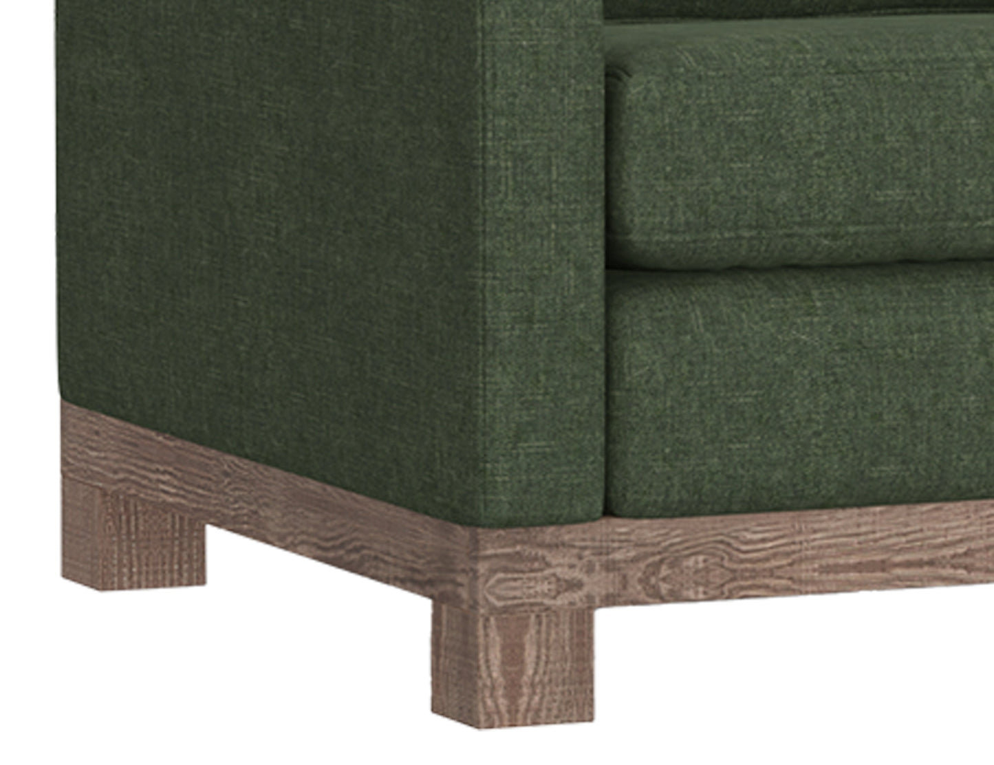 Wooden Frame & Base, Armchair - Olive Green