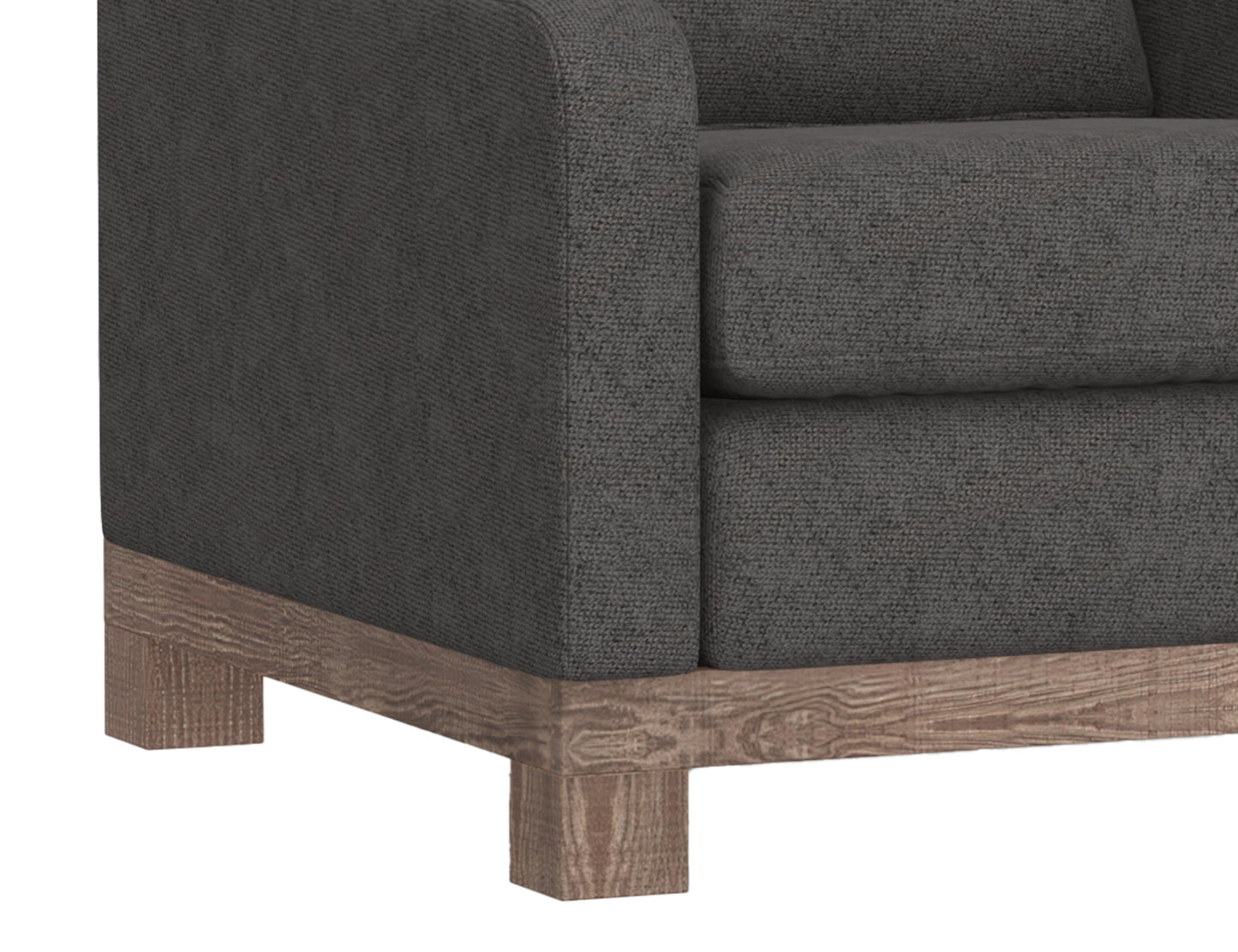 Wooden Frame & Base, Armchair - Iron Gray