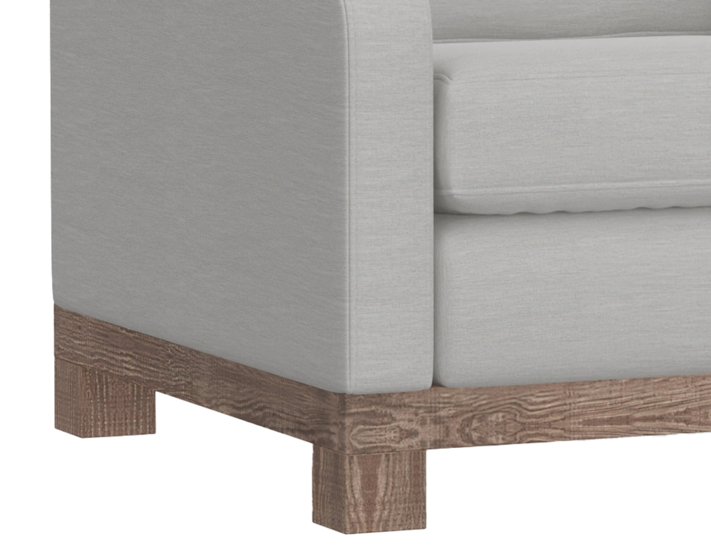 Wooden Frame & Base, Loveseat - Ecru Beige