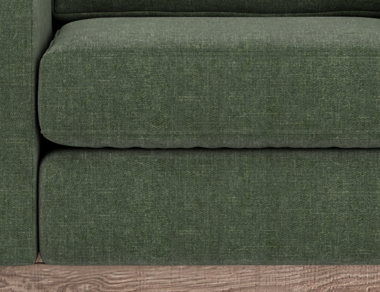 Wooden Frame & Base, Loveseat - Olive Green