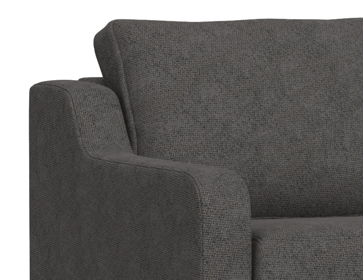 Wooden Frame & Base, Armchair - Iron Gray