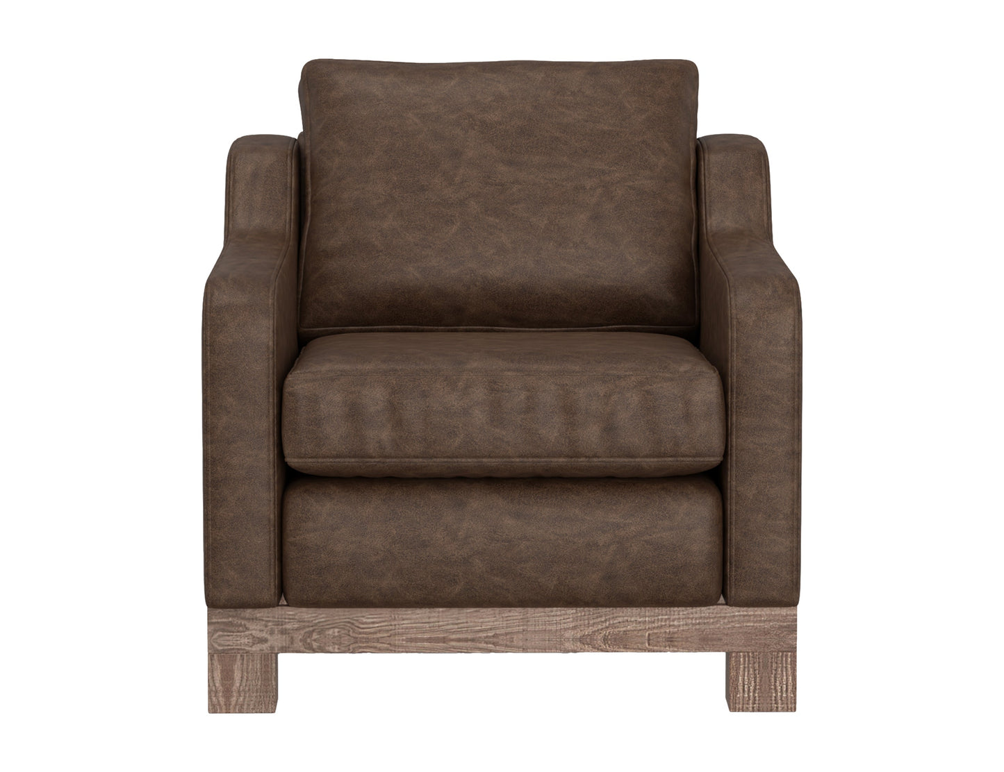 Wooden Frame & Base, Armchair - Chocolate Brown