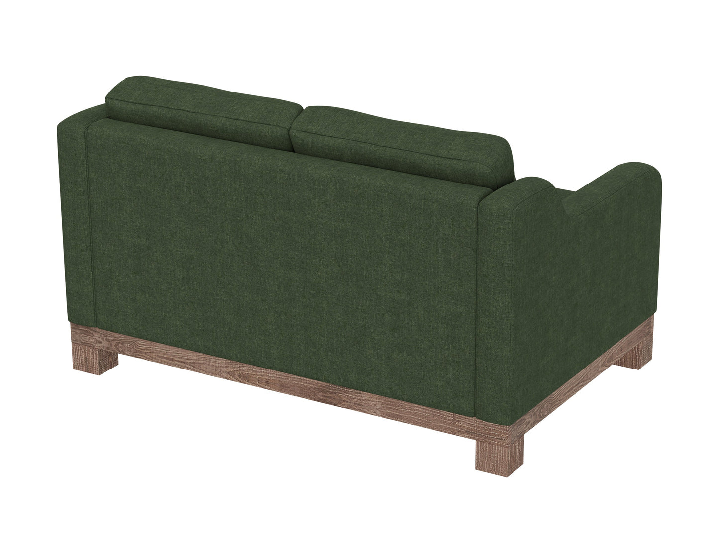 Wooden Frame & Base, Loveseat - Olive Green