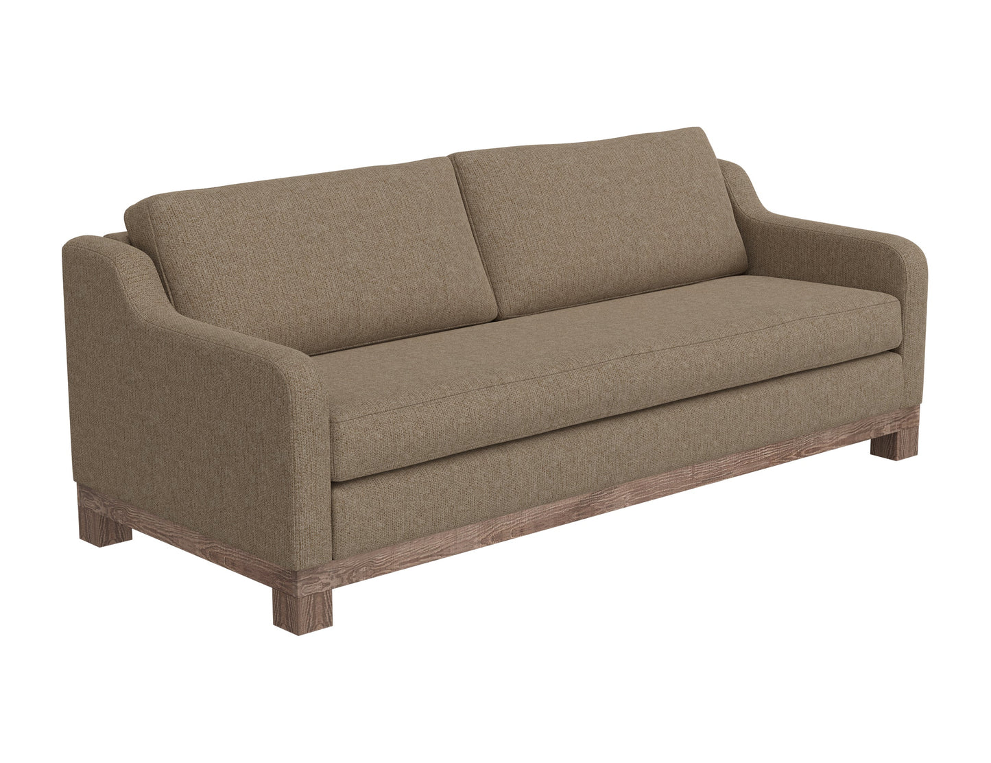 Wooden Frame & Base, Sofa - Brown Camel