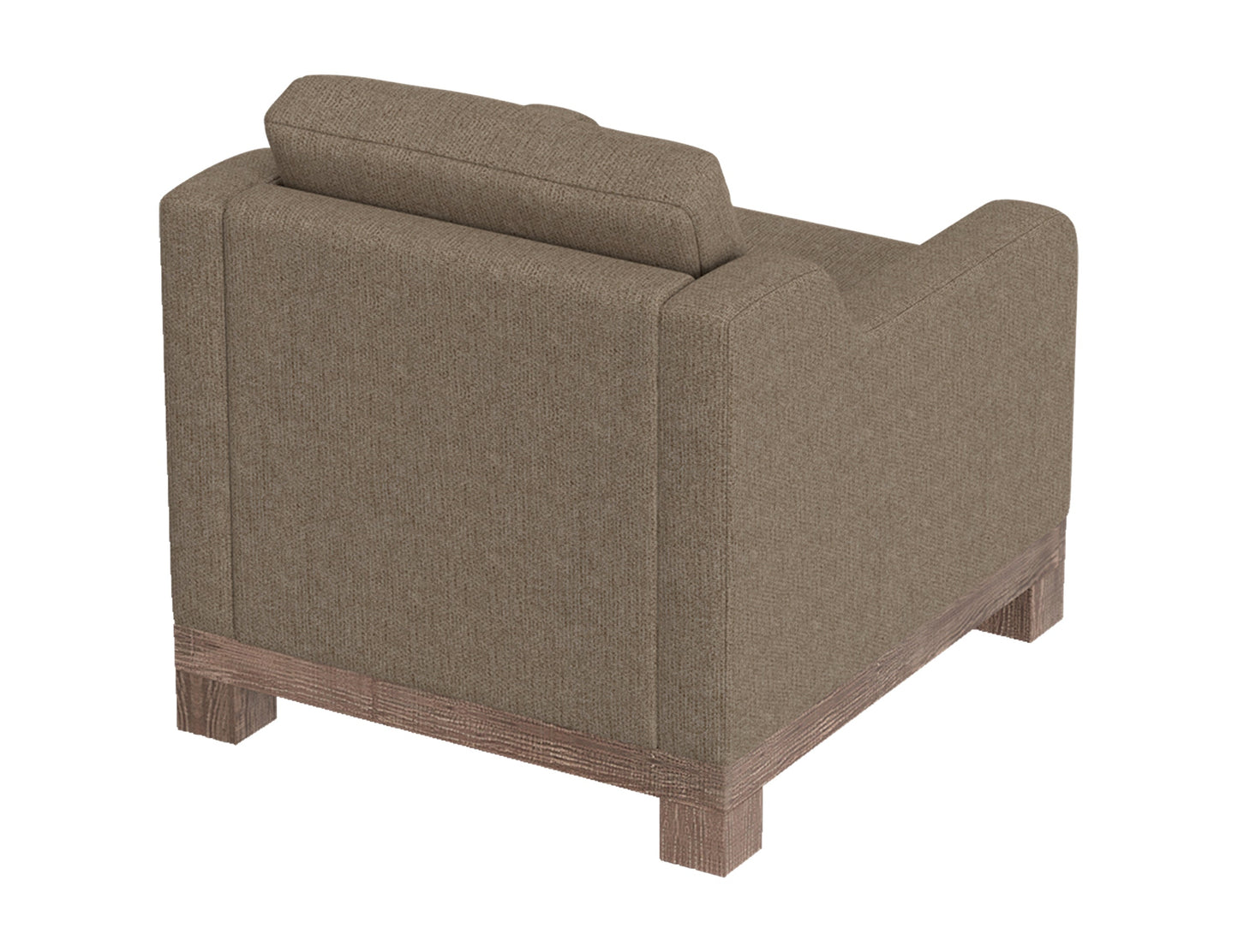 Wooden Frame & Base, Armchair - Brown Camel
