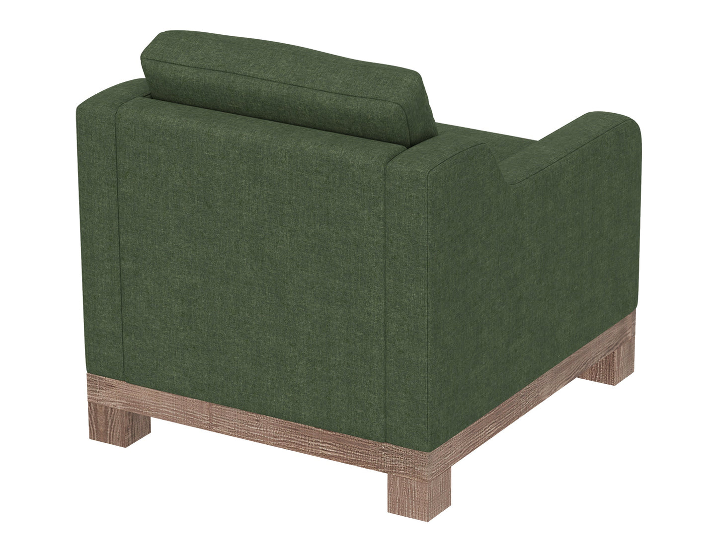Wooden Frame & Base, Armchair - Olive Green