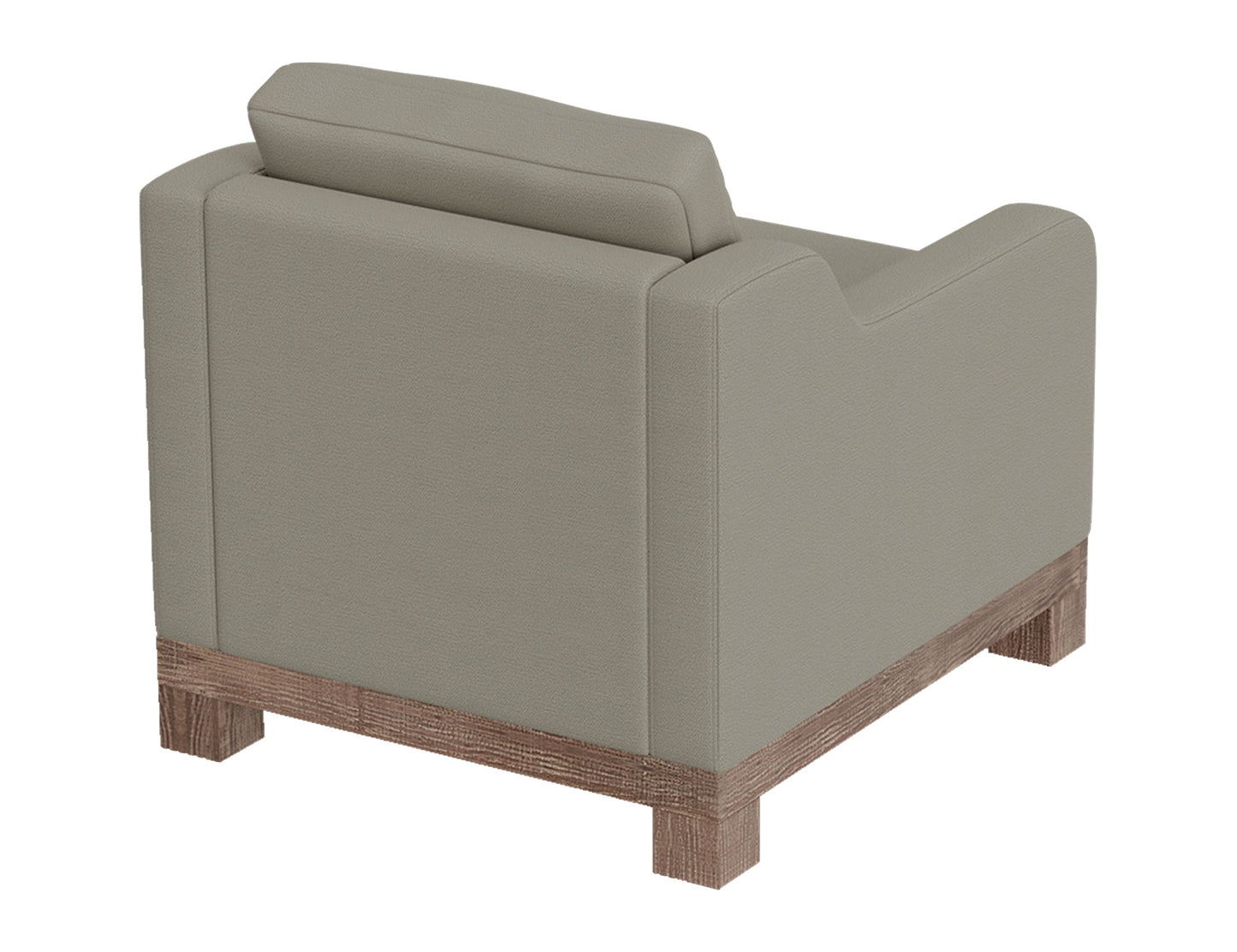Wooden Frame & Base, Armchair - Almond Gray