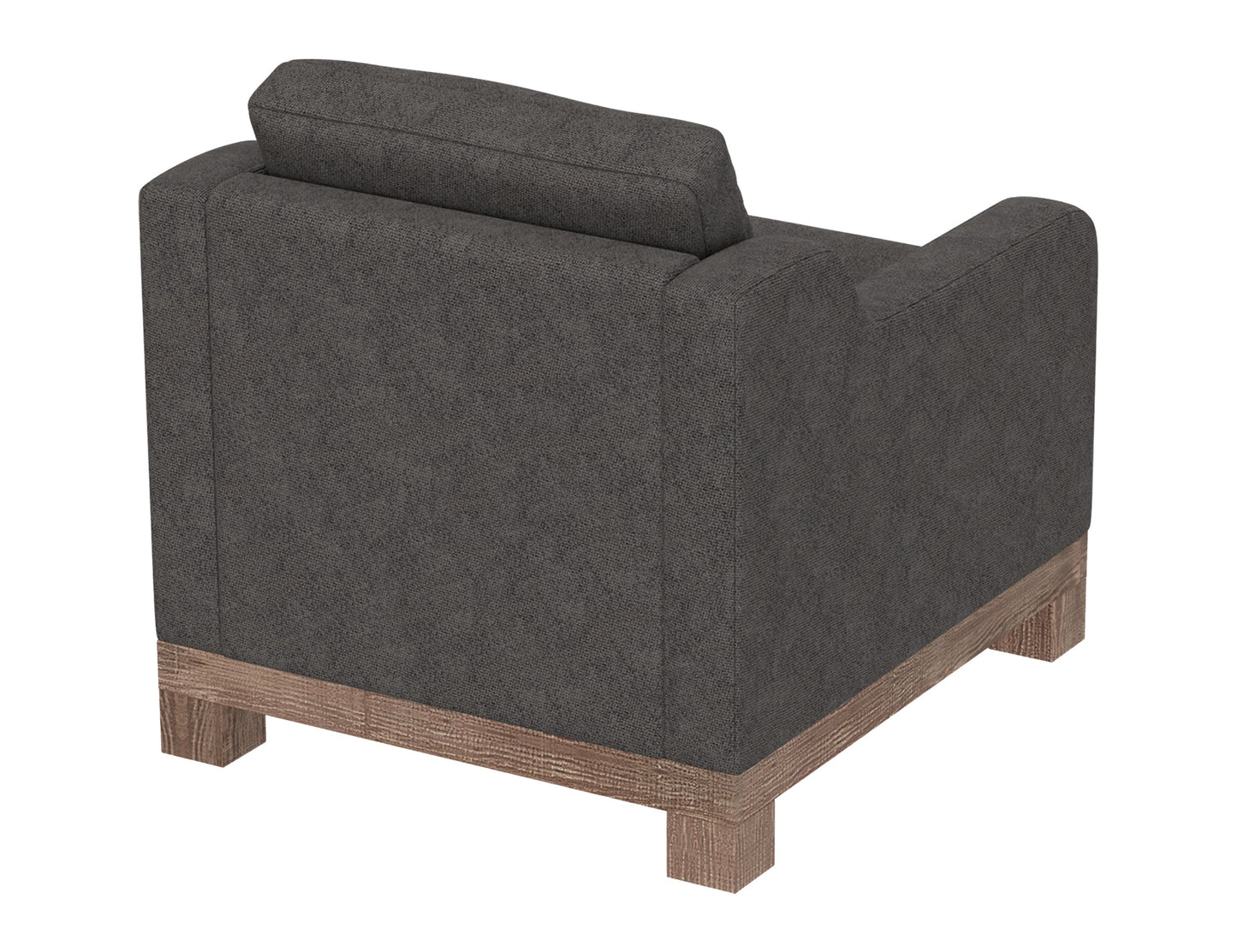 Wooden Frame & Base, Armchair - Iron Gray