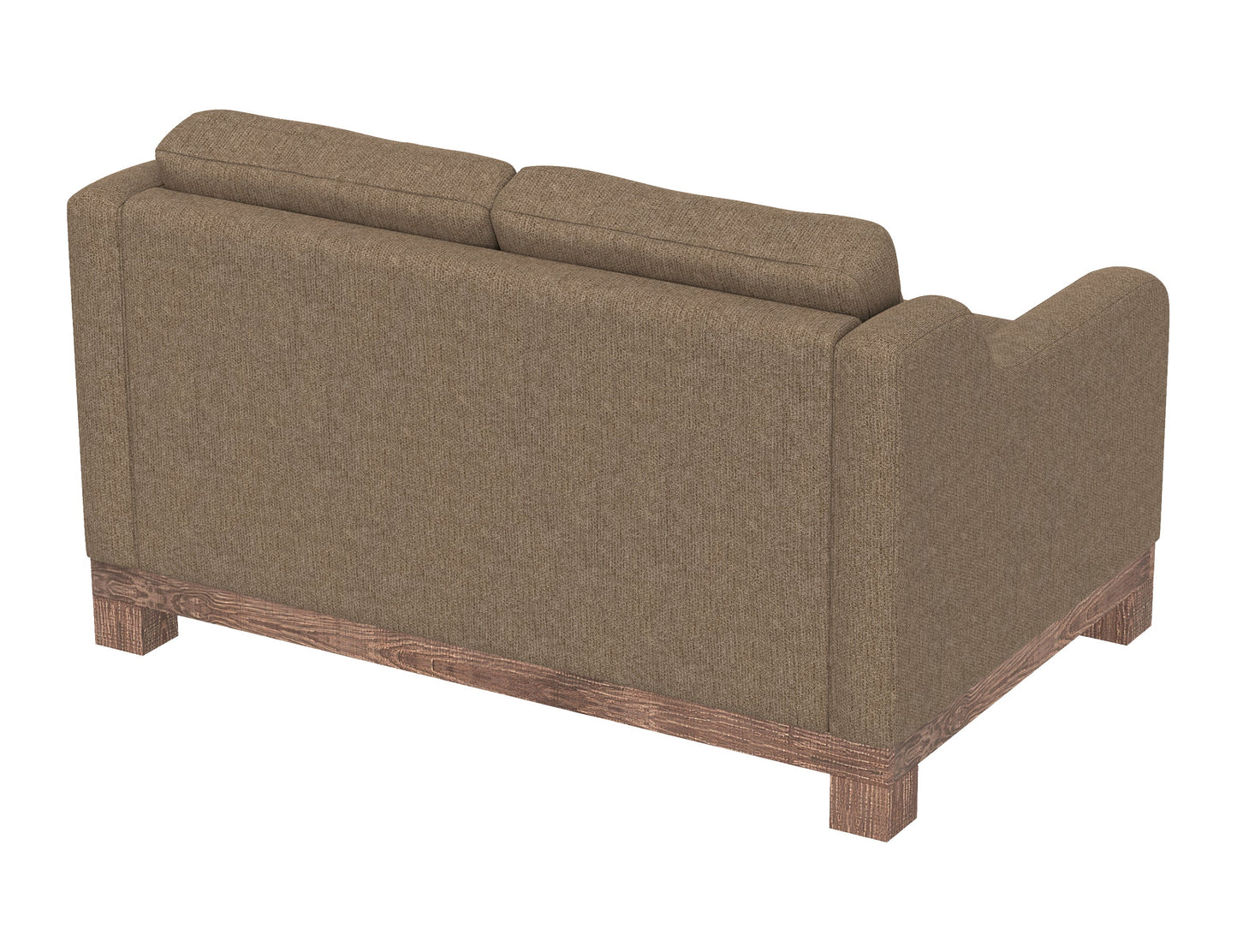 Wooden Frame & Base, Loveseat - Brown Camel