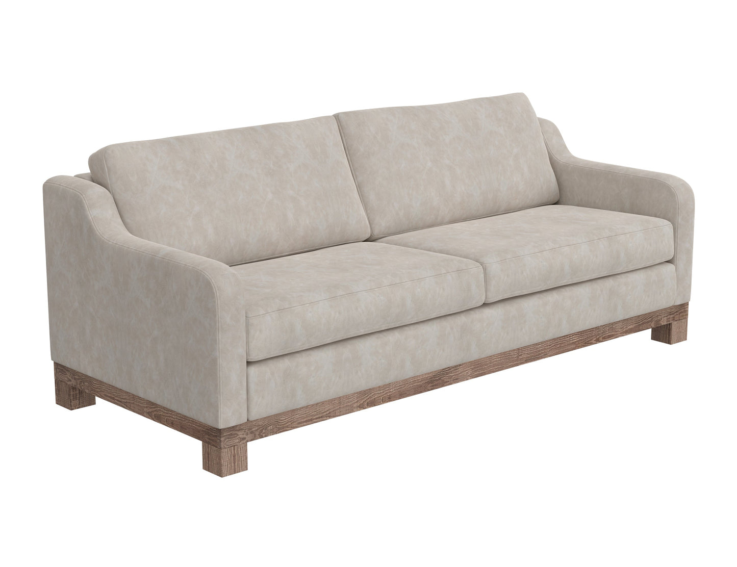 Wooden Frame & Base, Sofa - Ivory
