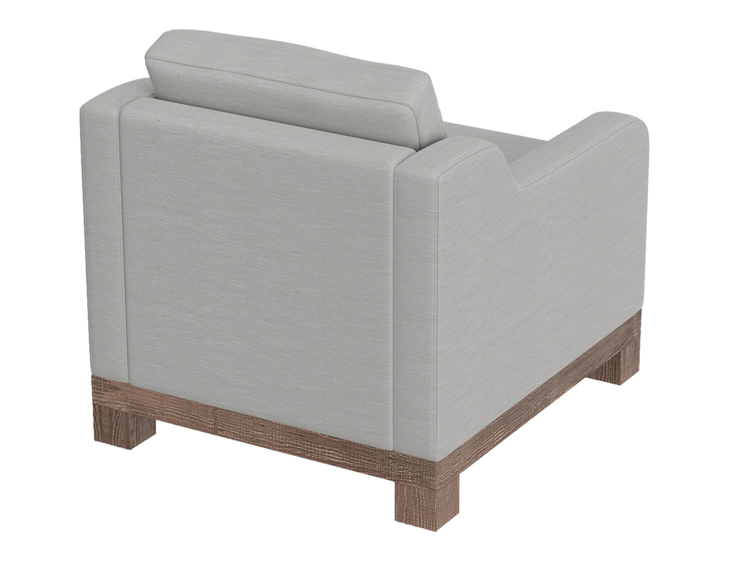 Wooden Frame & Base, Armchair - Ecru Beige