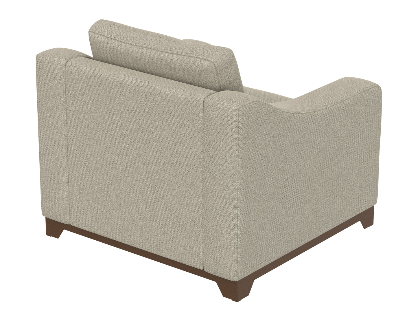 Wooden Frame & Base, Armchair - Almond Gray