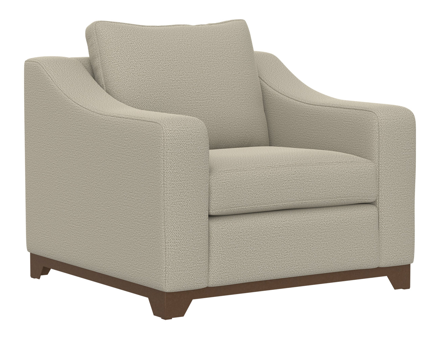 Wooden Frame & Base, Armchair - Almond Gray