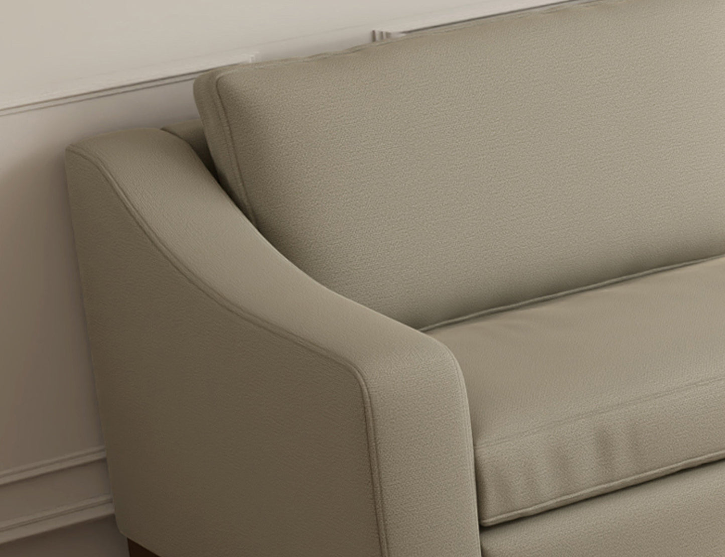 Wooden Frame & Base, Sofa - Almond Gray