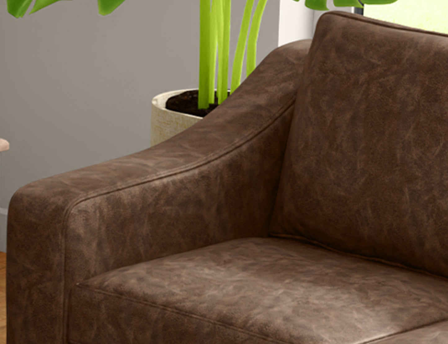 Wooden Frame & Base, Armchair - Chocolate Brown
