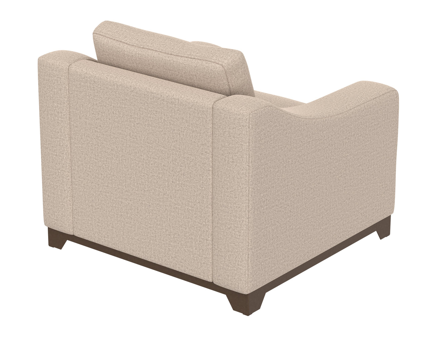 Wooden Frame & Base, Armchair - Capuccino Brown