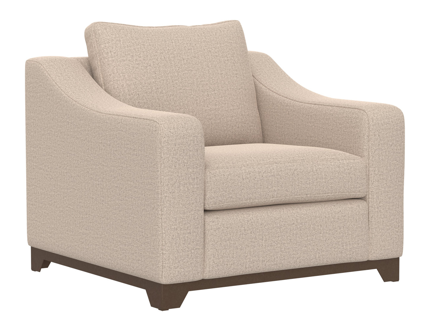 Wooden Frame & Base, Armchair - Capuccino Brown