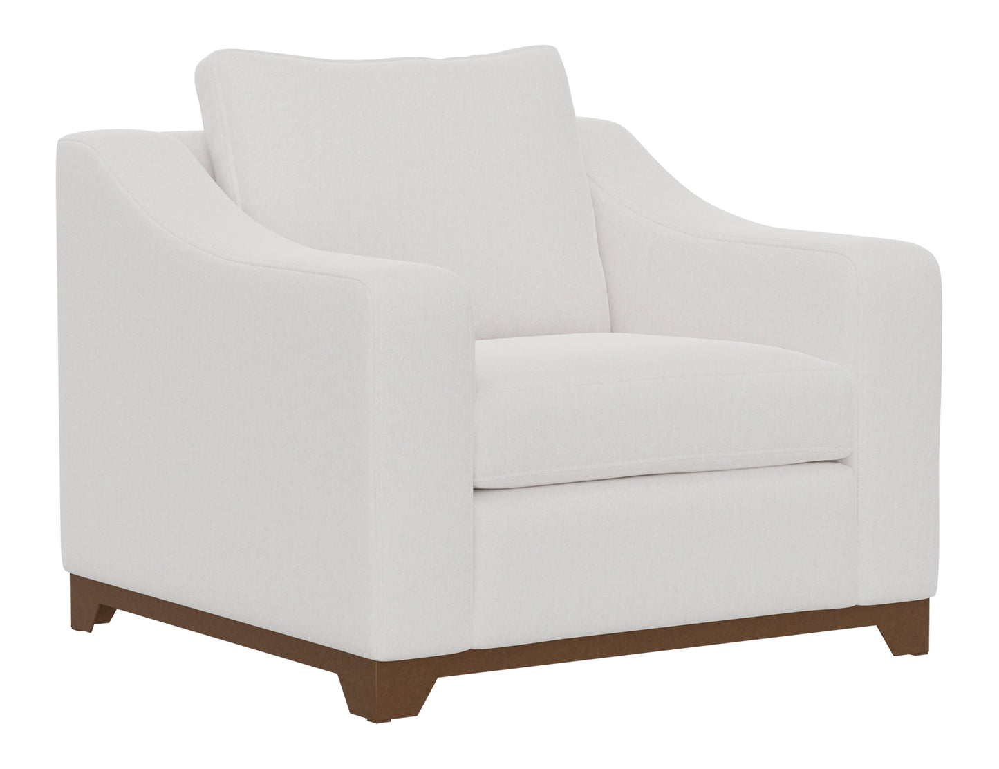 Wooden Frame & Base, Armchair - Mink Withe