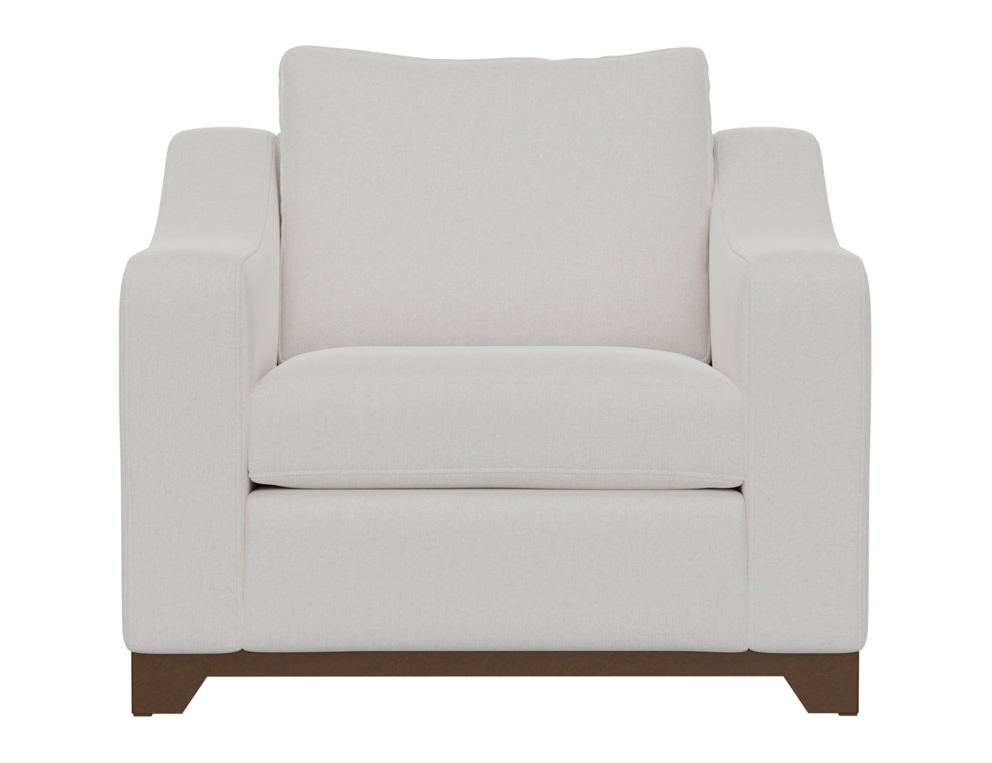 Wooden Frame & Base, Armchair - Mink Withe