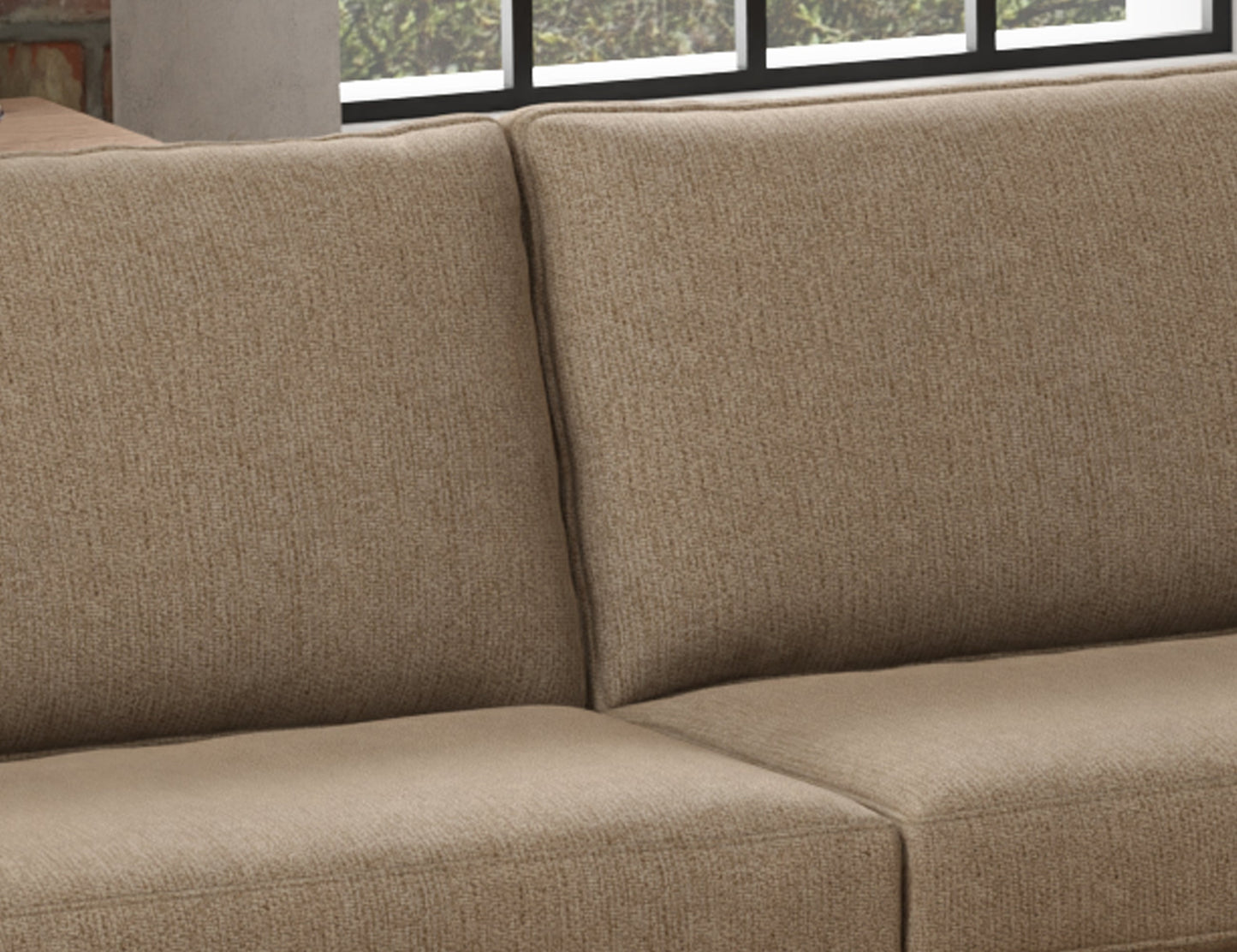 Wooden Frame & Base, Sofa - Brown Camel