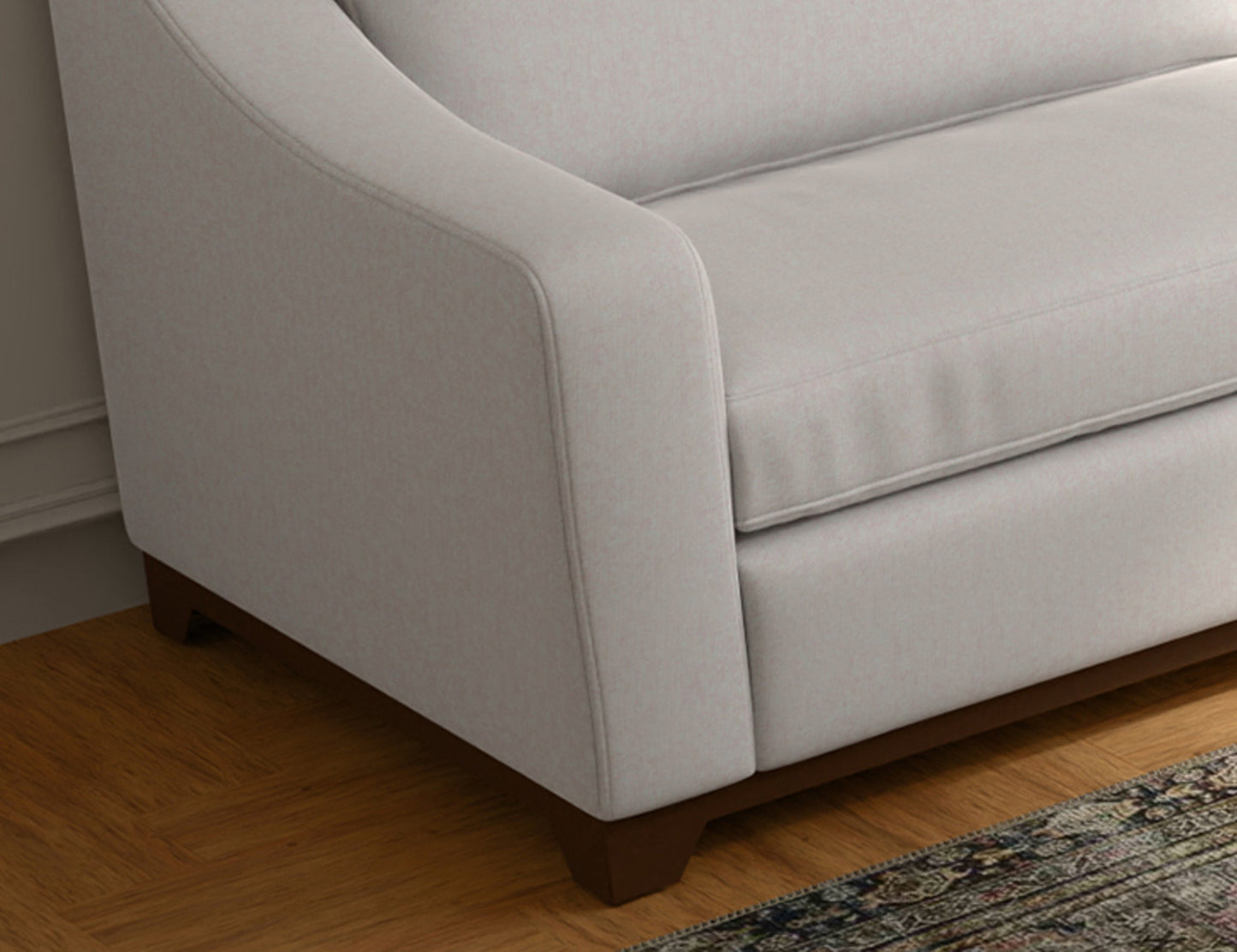Wooden Frame & Base, Armchair - Mink Withe