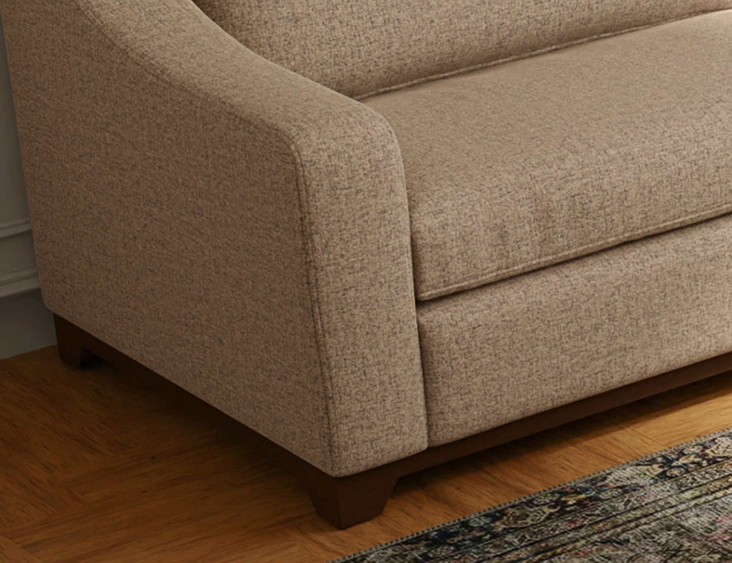 Wooden Frame & Base, Armchair - Capuccino Brown