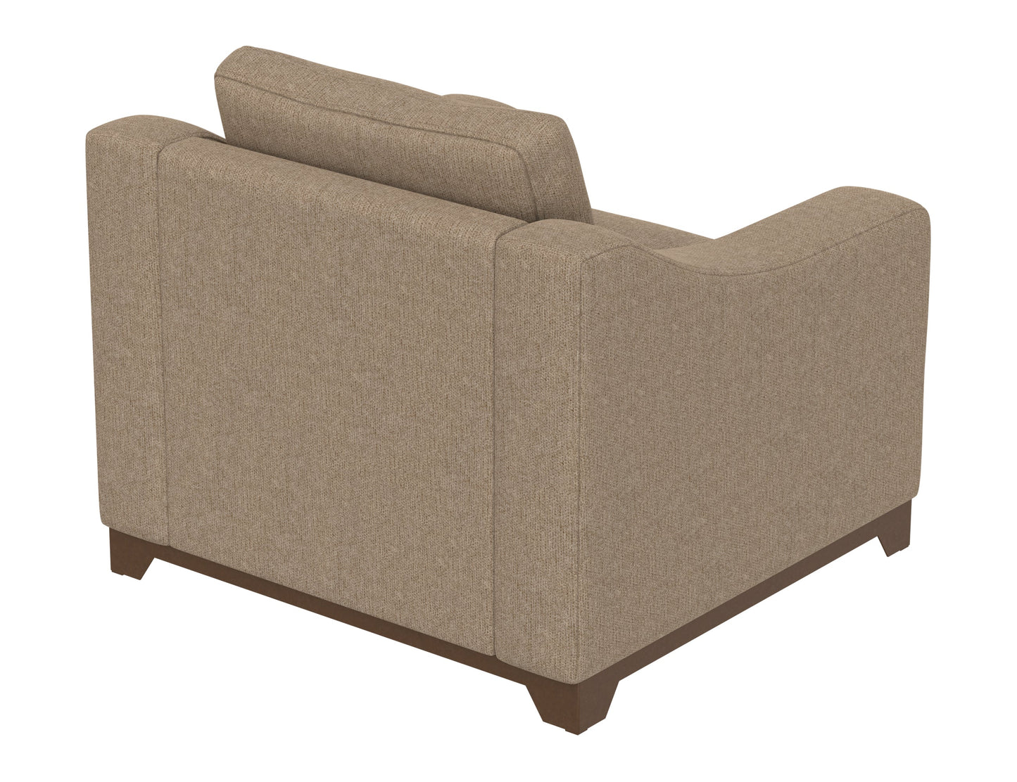 Wooden Frame & Base, Armchair - Brown Camel