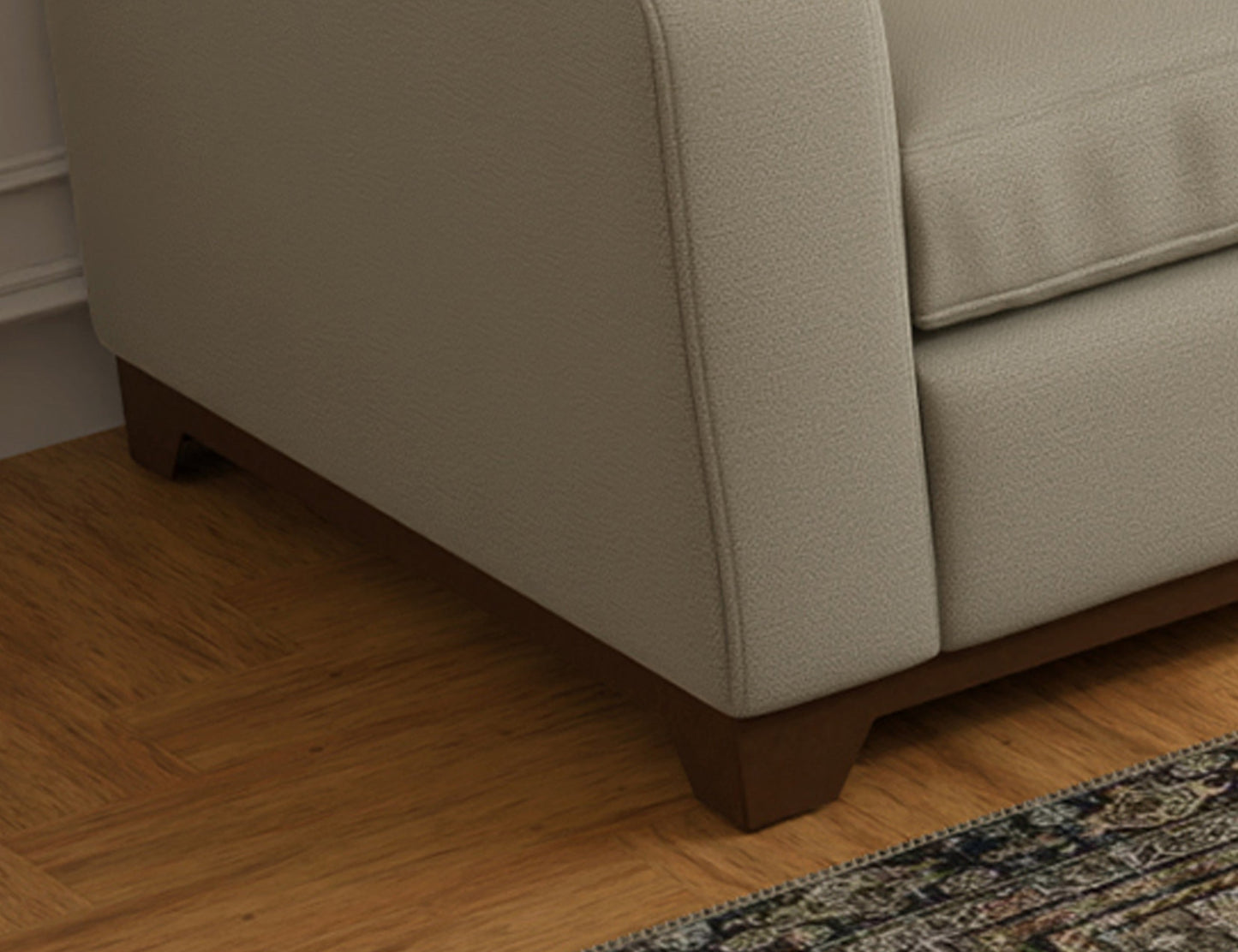 Wooden Frame & Base, Sofa - Almond Gray