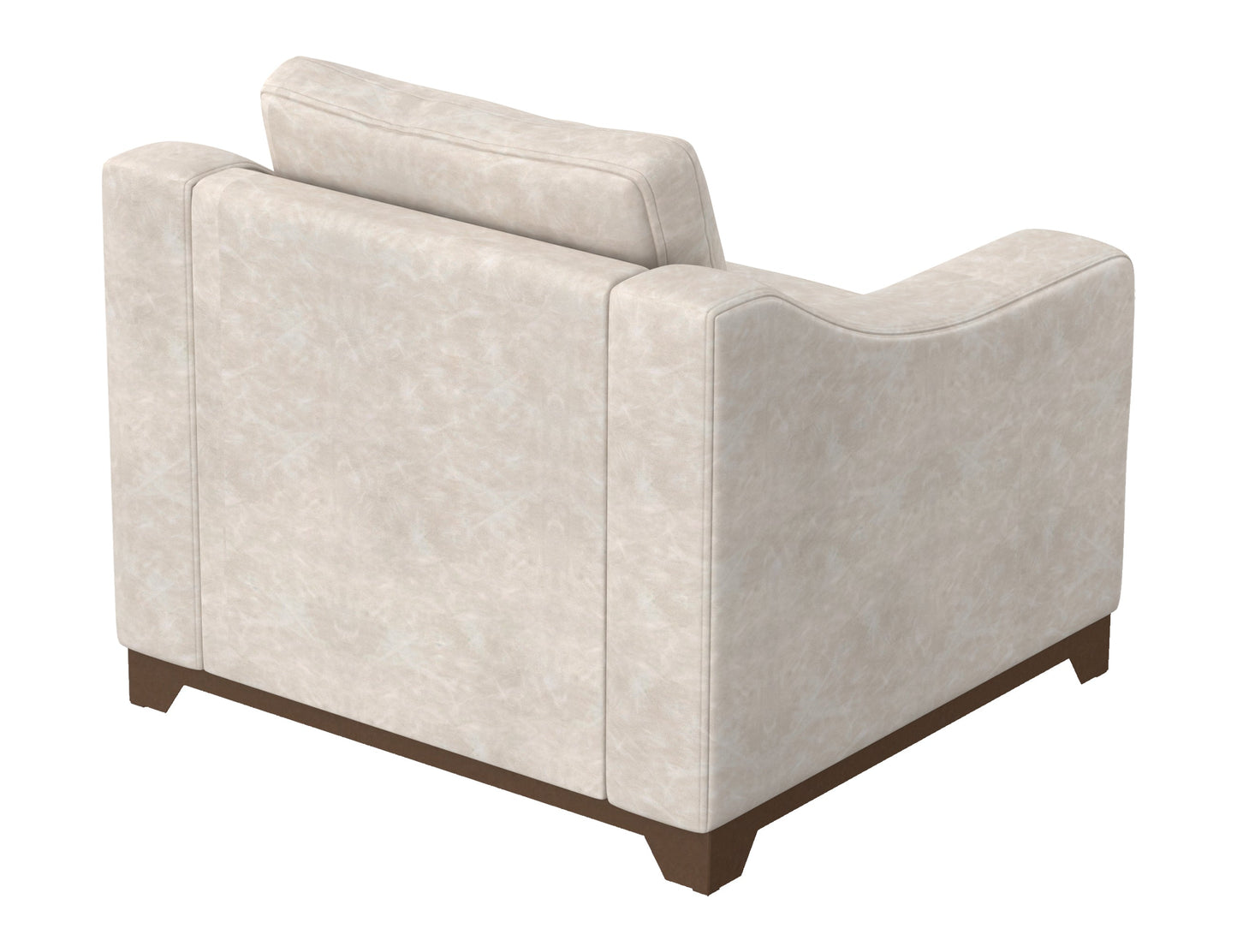 Wooden Frame & Base, Armchair - Ivory