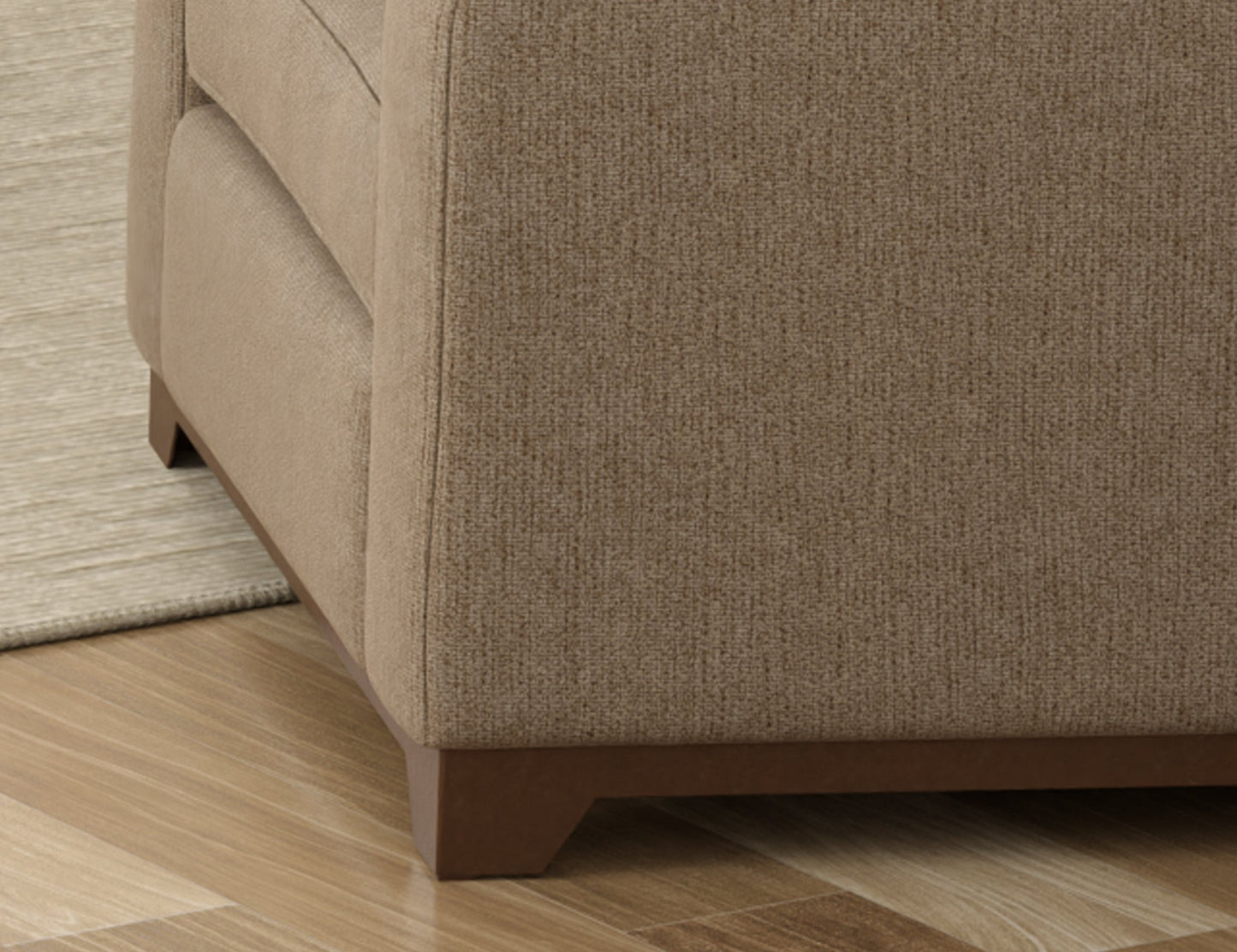 Wooden Frame & Base, Sofa - Brown Camel