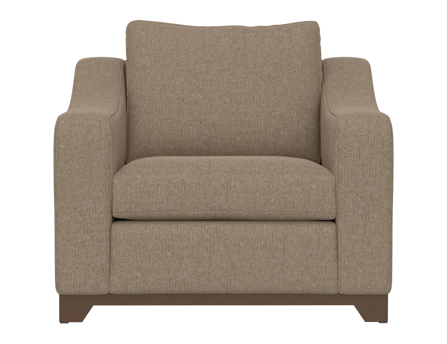 Wooden Frame & Base, Armchair - Brown Camel