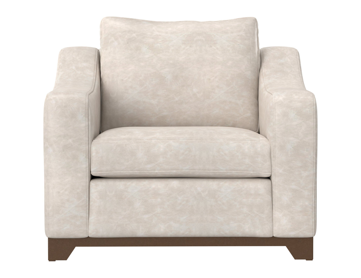 Wooden Frame & Base, Armchair - Ivory