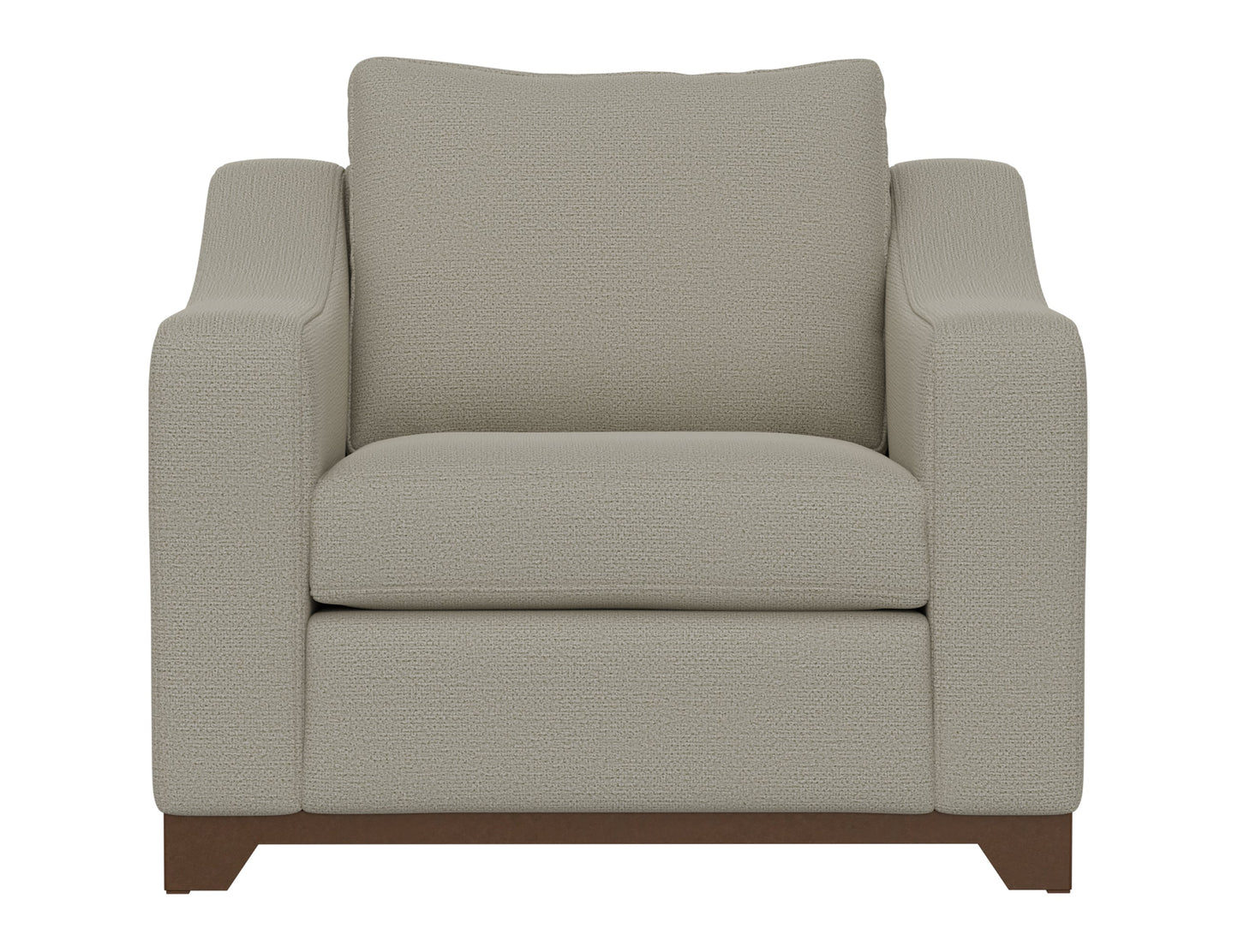 Wooden Frame & Base, Armchair - Almond Gray