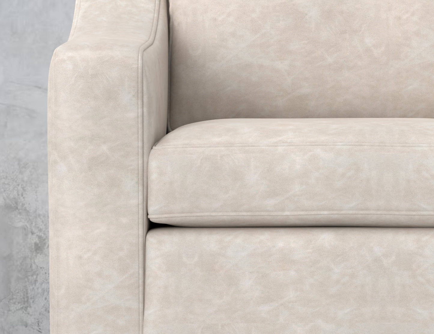Wooden Frame & Base, Armchair - Ivory
