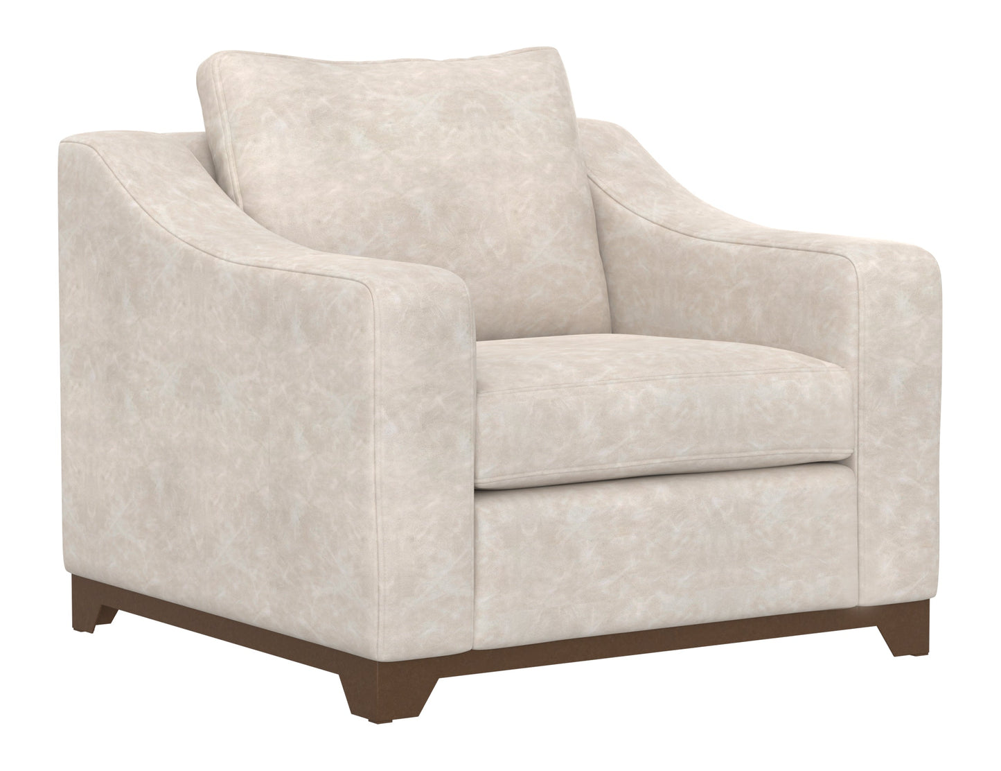 Wooden Frame & Base, Armchair - Ivory