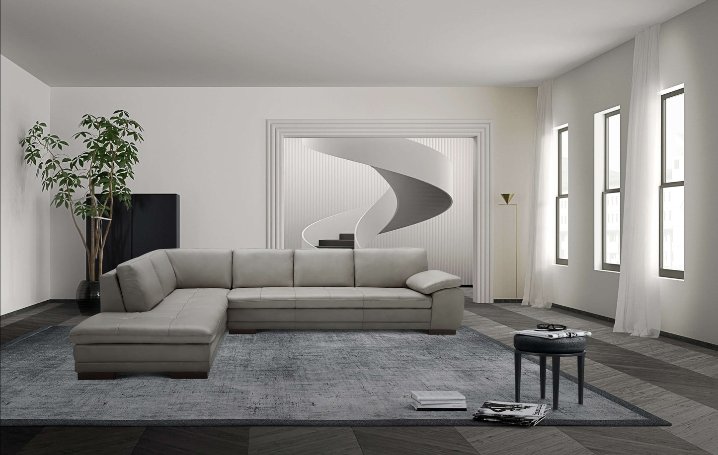 625 Italian Leather Sectional