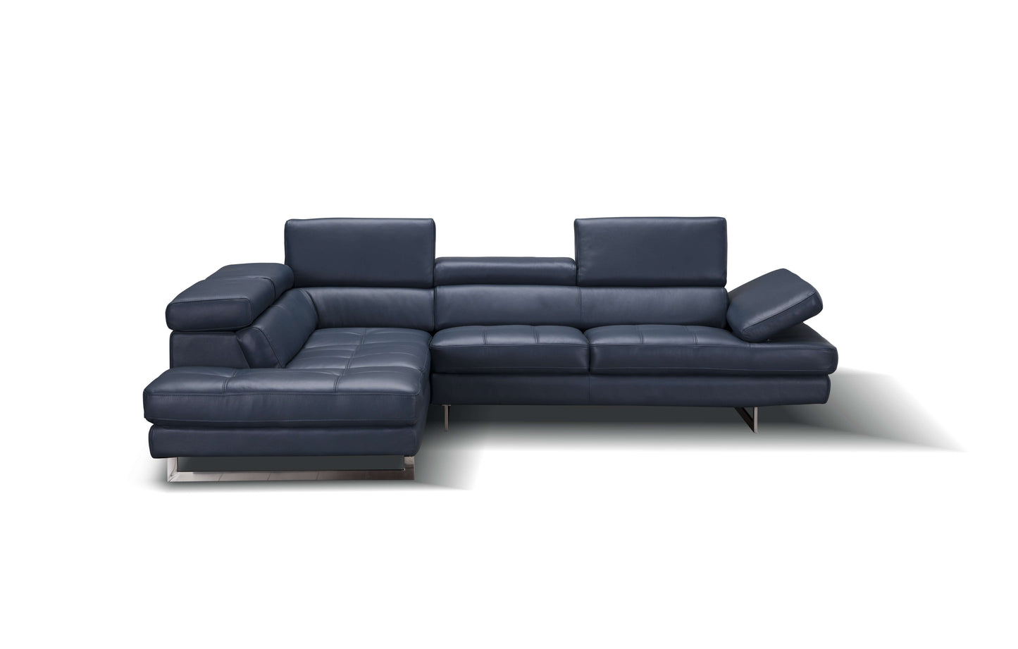 A761 Italian Leather Sectional Slate