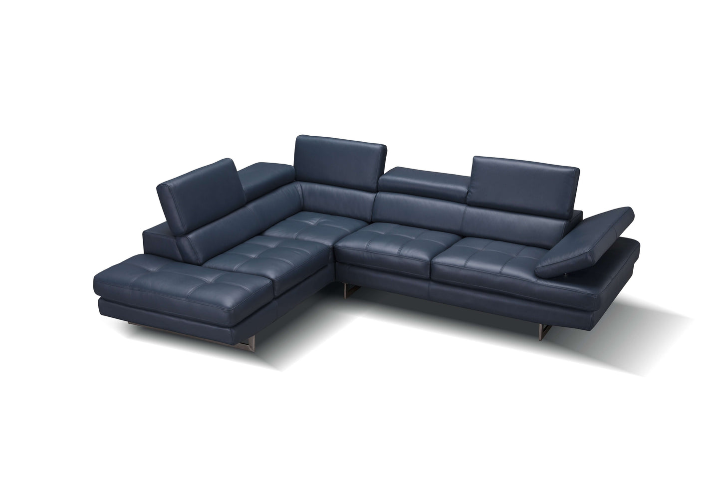 A761 Italian Leather Sectional Slate