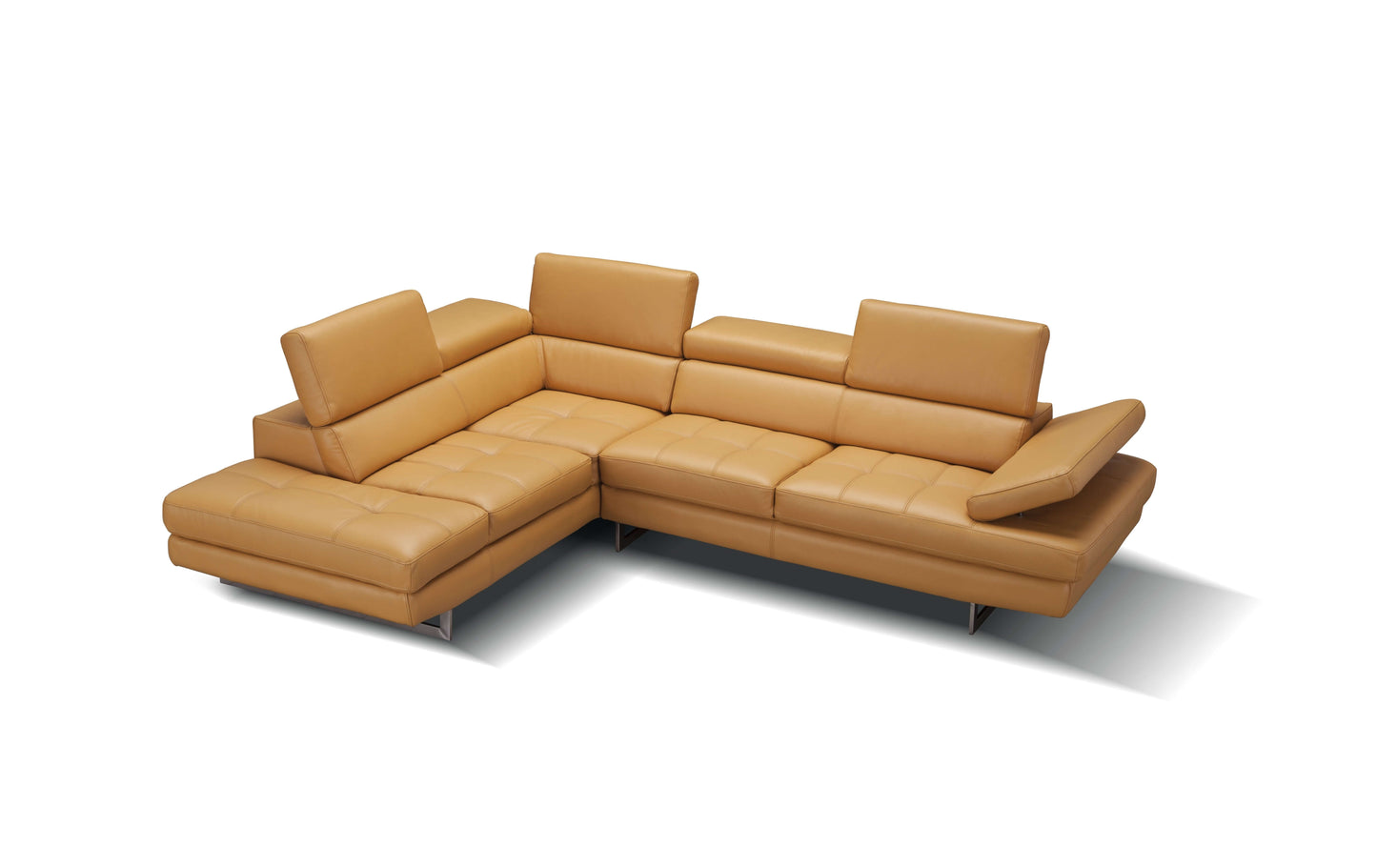 A761 Italian Leather Sectional Slate