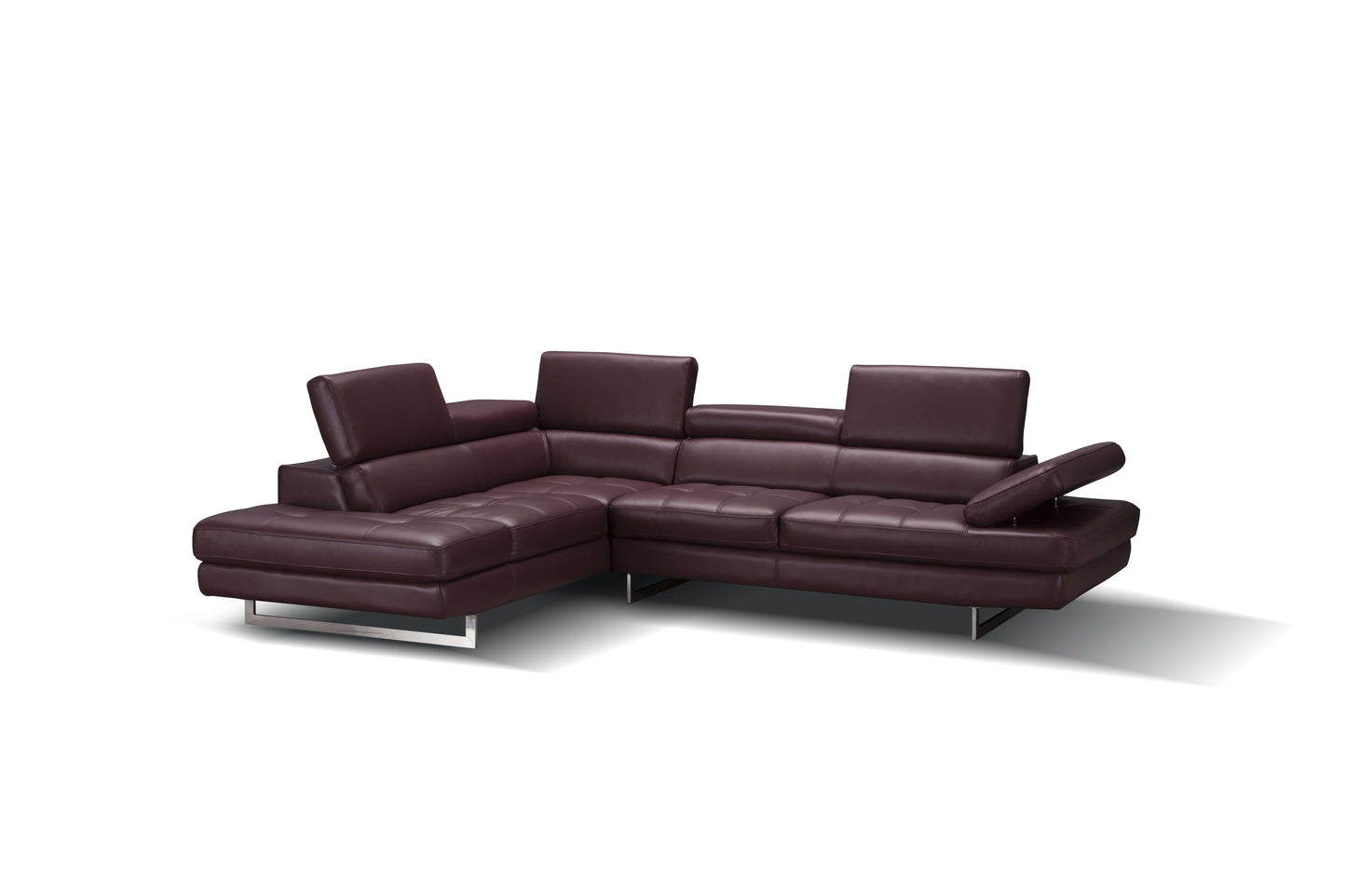 A761 Italian Leather Sectional Slate